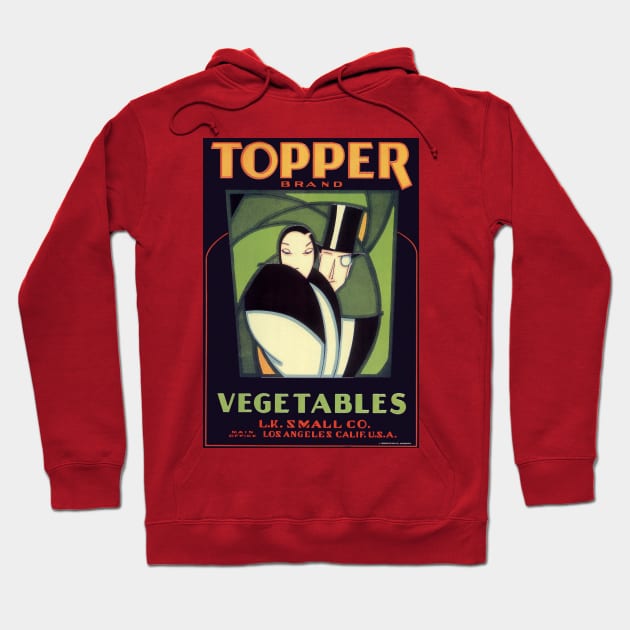 Vintage Topper Brand Vegetables Label Hoodie by MasterpieceCafe